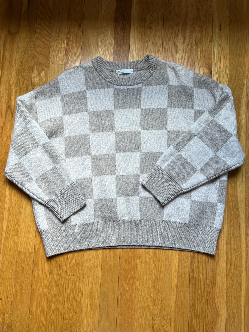 NEW - Checkerboard Crewneck Sweater